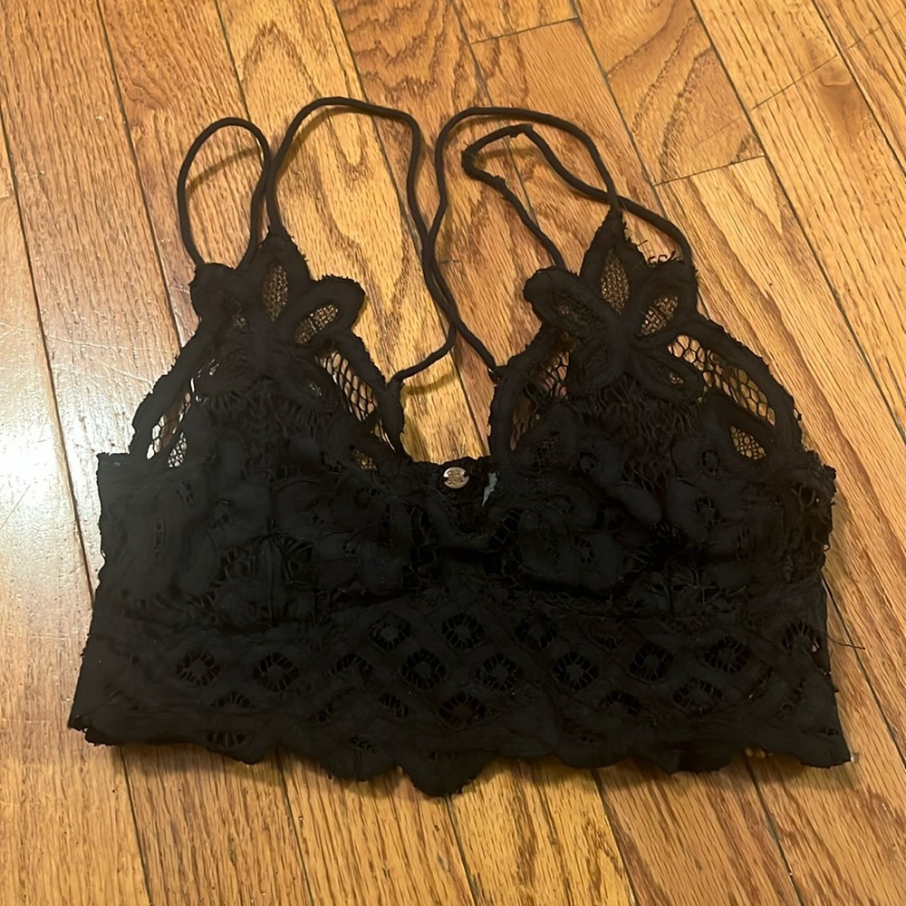 Free People black lace bralette